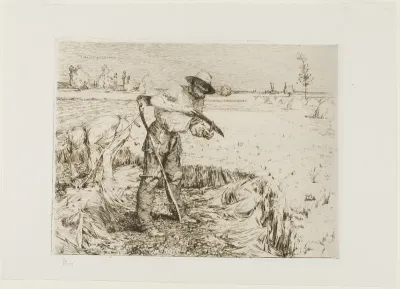 Mower Honing a Scythe