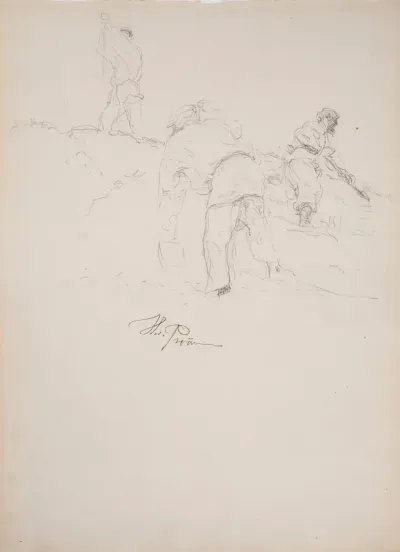 Mowers in a Field, study from Vitebsk