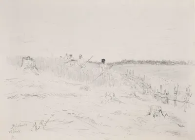 Mowers in a Field, study from Zdravnevo, Vitebsk