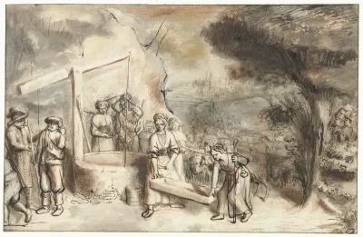 Mozes en Rehuël's dochters bij de put