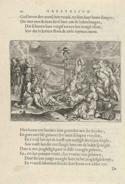 Mozes toont de koperen slang