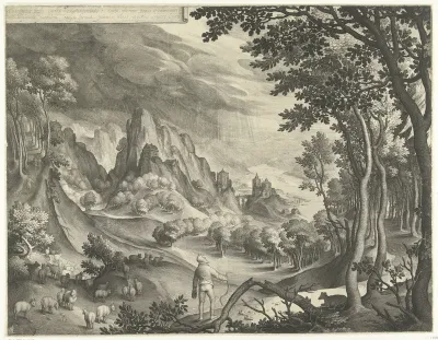 Mozes wordt aangesproken door God op de berg Horeb