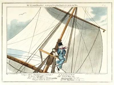 Mr. B. Mastheaded   or, Enjoying the Fresh Air for the 304th Time, from The Progress of a Midshipman