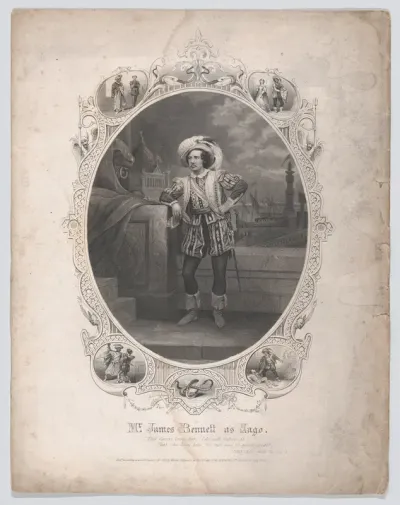 Mr. James Bennett as Iago: "That Cassio loves her, I do well believe it. That she love him, 'tis apt, and of great credit" (Othello, Act 3, Scene 4)