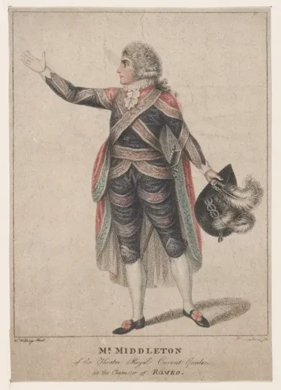 Mr. Middleton of the Theatre Royal, Covent Garden, in the Character of Romeo