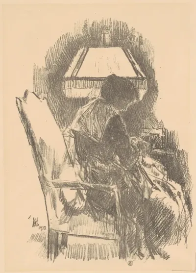 Mrs. Hassam Knitting (large)