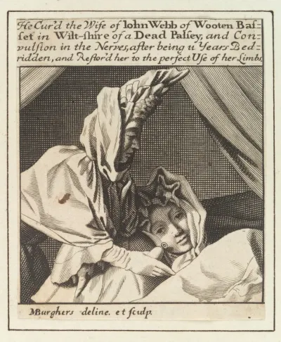 Mrs John Webb, being nursed when sick in bed with "a dead palsey, and
