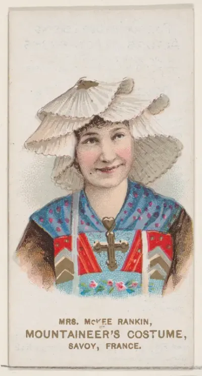 Mrs. McKee Rankin in Mountaineer's Costume of Savoy, France, from the set Actors and Actresses, First Series (N70) for Duke brand cigarettes