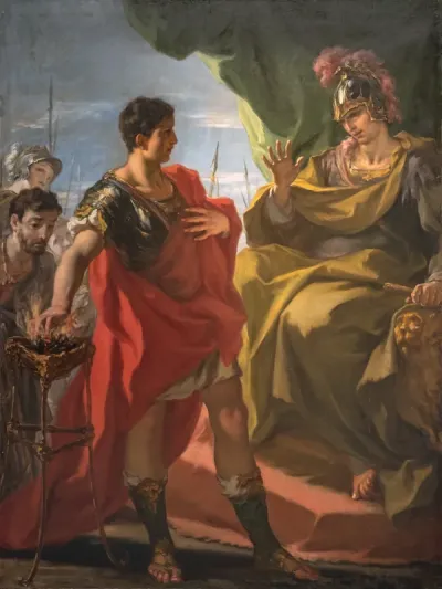 Mucius Scaevola front of Porsenna