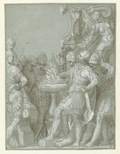 Mucius Scaevola voor Porsenna