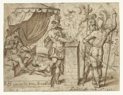 Mucius Scaevola voor Porsenna