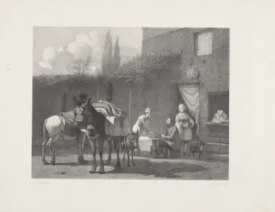 Muilezeldrijvers bij een herberg