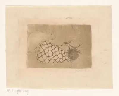 Muis, schelp en distel