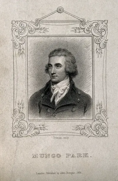 Mungo Park. Stipple engraving by S. Freeman, 1824, after H. Edridge