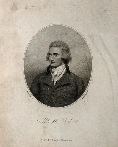 Mungo Park. Stipple engraving by T. Dickinson, 1799, after H. Edridge