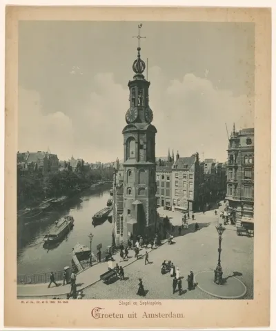 Munttoren en Muntplein in Amsterdam