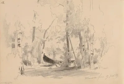 Murolan koski, 1859. Merk. Murola fors 19 Juli 59.