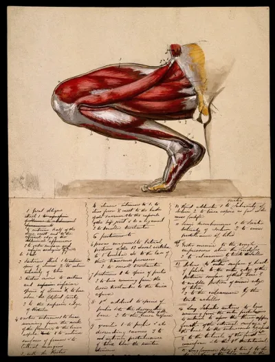 Muscles of the leg and foot: medial side view, with knee bent and foot flexed