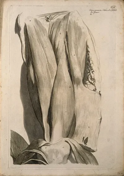 Muscles of the thigh, seen from the front