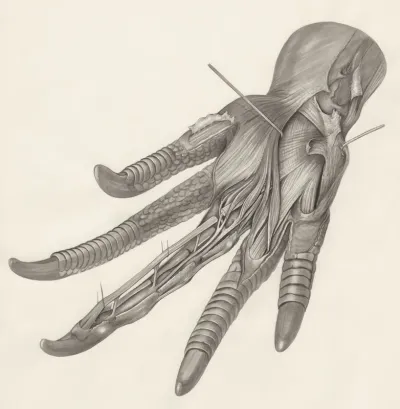 Muscular tissue of a lizards front leg