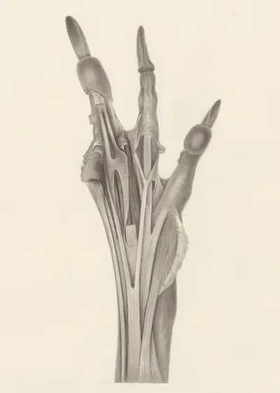 Muscular tissue on an animal leg