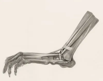 Muscular tissue on an animal paw