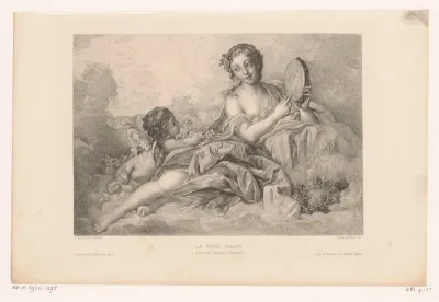 Muse Erato met putto en tamboerijn