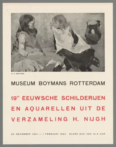 Museum Boymans Rotterdam. 19de eeuwsche schilderijen en aquarellen uit de verzameling H. Nijgh. 20 December 1941 - 1 Februari 1942 (...)