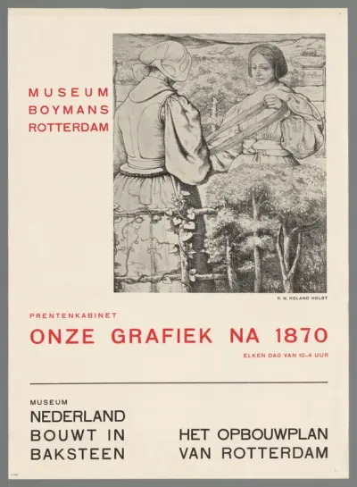 Museum Boymans Rotterdam. Prentenkabinet. Onze grafiek na 1870 (...) Museum Nederland bouwt in baksteen. Het opbouwplan van Rotterdam