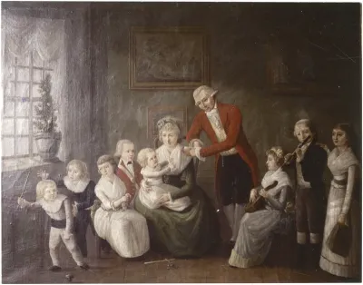 Music time at Etatsråd Hans Knudtzon and his family