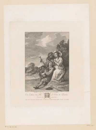 Musicerend gezelschap in een landschap