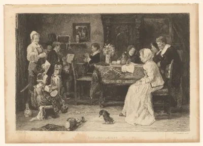 Musicerende familie in de woonkamer