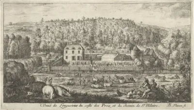 Musicerende herder nabij kasteel Longuetoise