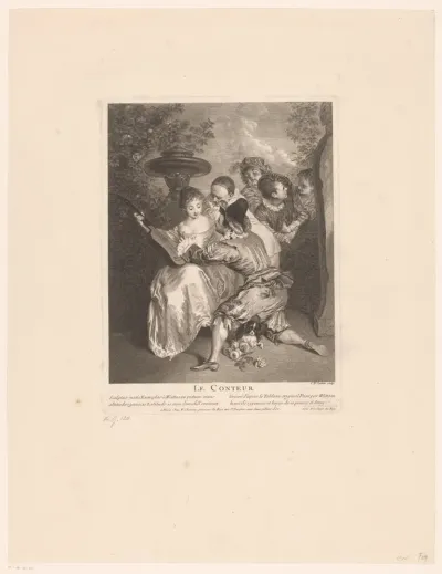 Musicerende vrouw met verteller en Pierrot