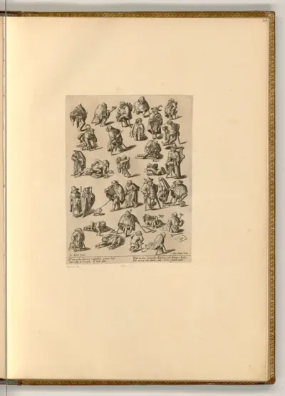 Musterblatt mit "Bettlern und Krüppeln"