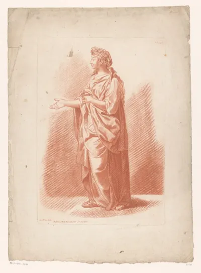 Muze met uitgestrekte arm