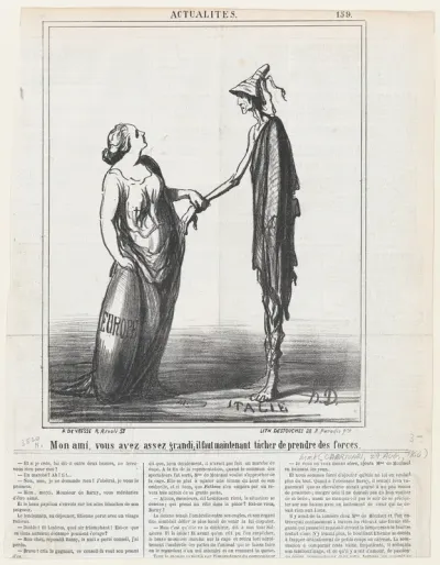 My friend, you are tall enough; but now you must try to put on some weight!, from 'News of the day,' published in Le Charivari, August 29, 1866