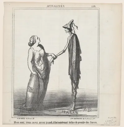My friend, you are tall enough; but now you must try to put on some weight!, from "News of the Day"