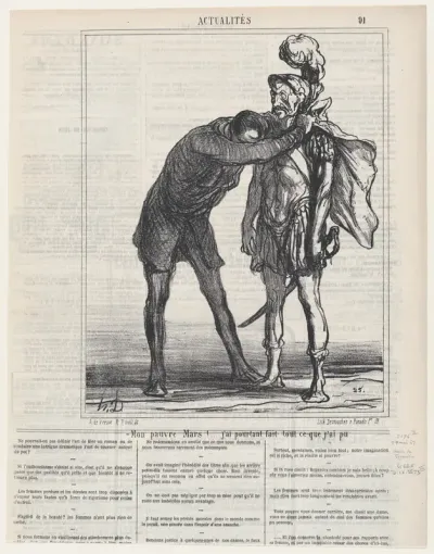 My poor Mars! I did all that I could!, from 'News of the day,' published in Le Charivari, May 29, 1867