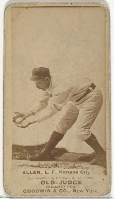 Myron Smith Allen, Left Field, Kansas City Cowboys, from the Old Judge series (N172) for Old Judge Cigarettes
