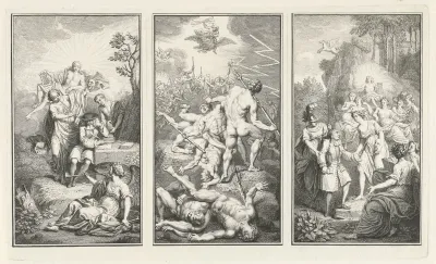 Mythologische en allegorische voorstellingen op de inspiratie van de toneelschrijver Paul Scarron