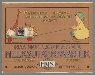 (...) N.V. Hollandsche Melksuikerfabriek. Amsterdam Uitgeest. Eisch vooral dit merk: HMS