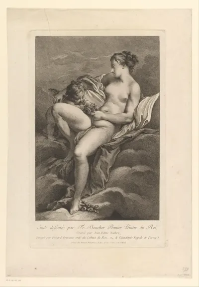 Naakte vrouw met amor