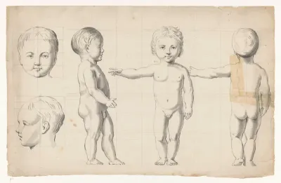Naaktstudies van een jongetje