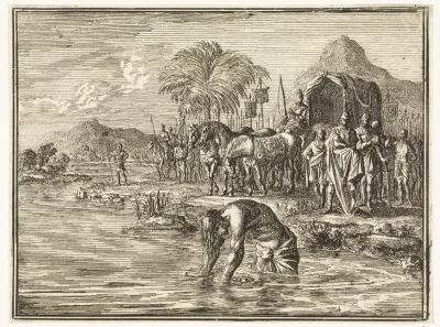 Naäman wordt genezen van lepra