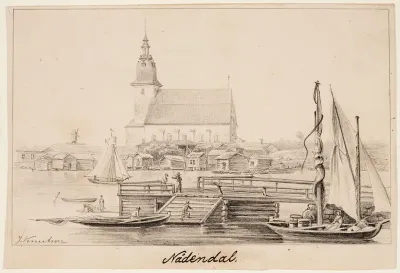 Naantali, original drawing for Finland Depicted in Drawings