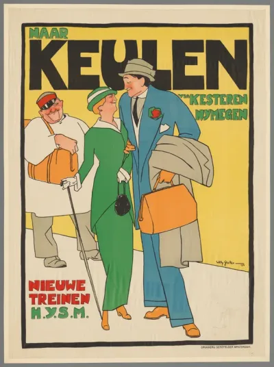 Naar Keulen via Kesteren Nijmegen. Nieuwe treinen H.IJ.S.M.