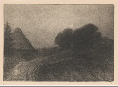 Nachtelijk landschap bij Kleef