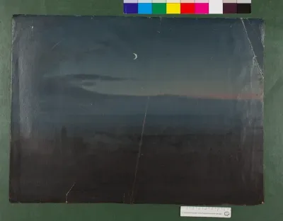 nächtliche Landschaft mit Mondsichel