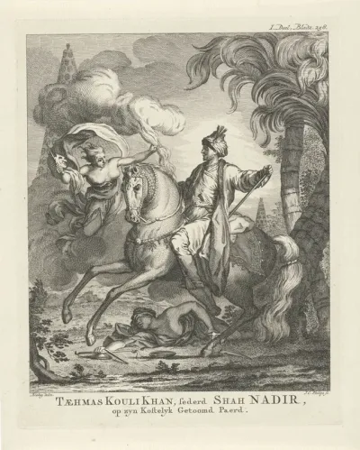 Nadir Sjah Afshar te paard